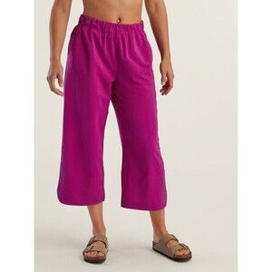 Title Nine Women's XS Wide Leg Crop Pants Recycled High Waisted Stretch Pink